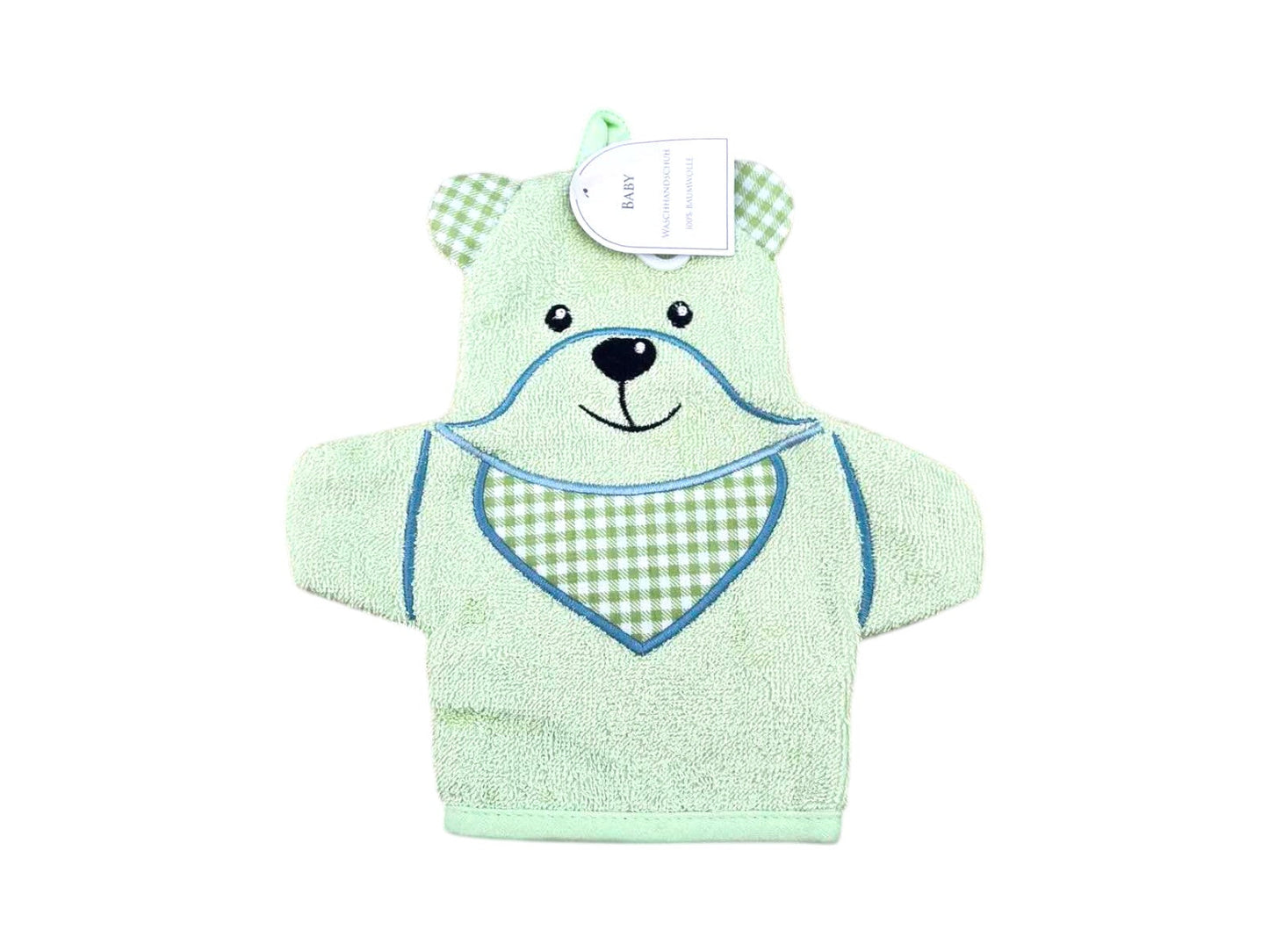 Baby Waschhandschuh Bär » Kinder Waschlappen Frottee » ca. 22x 15 cm reine Baumwolle » Wasch Handschuh