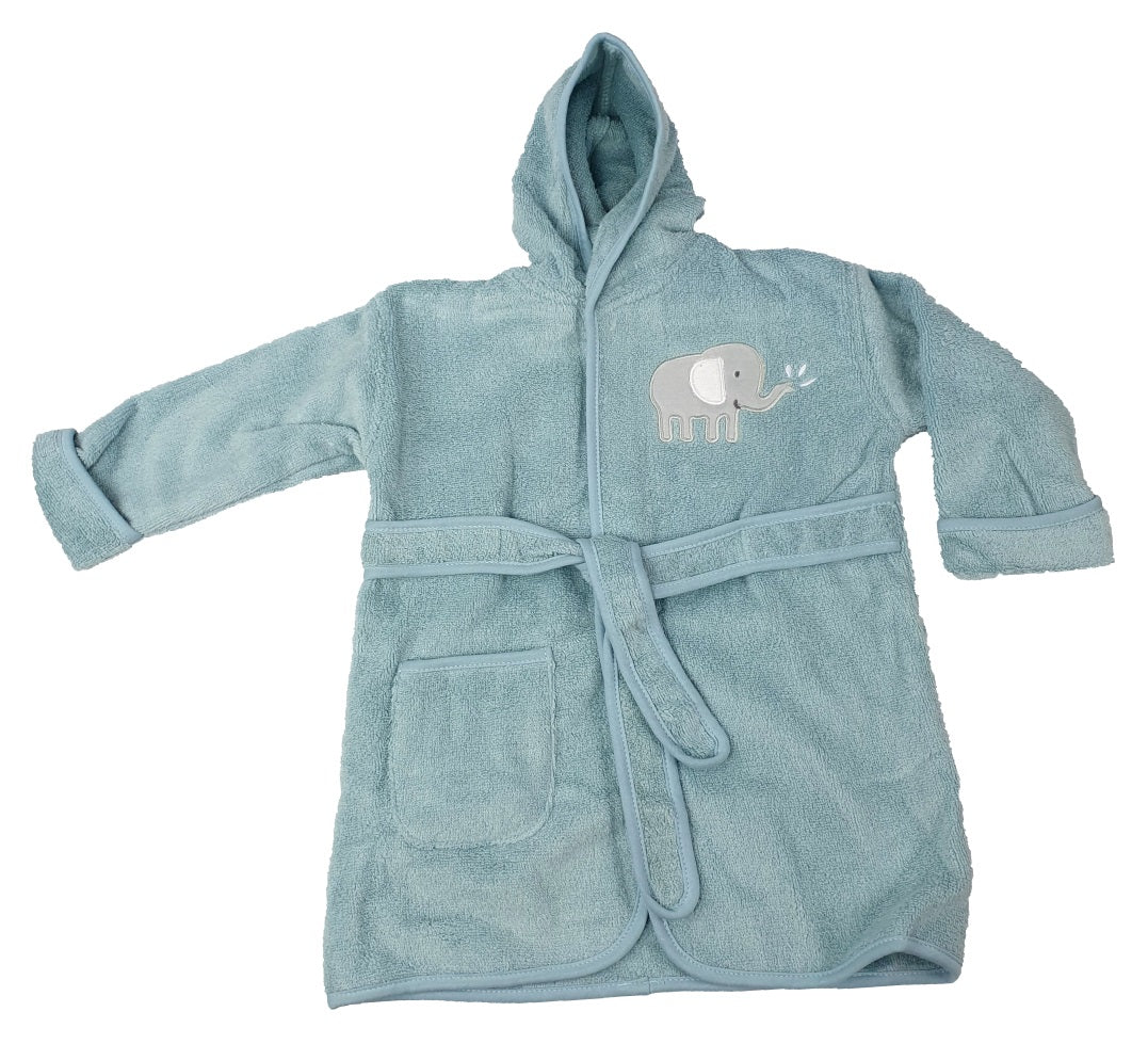 Frottée Baby Bademantel » Morgenmantel & Kleinkinder Badetuch » 100% Baumwolle » mit Kapuze, Tasche und Gürtel