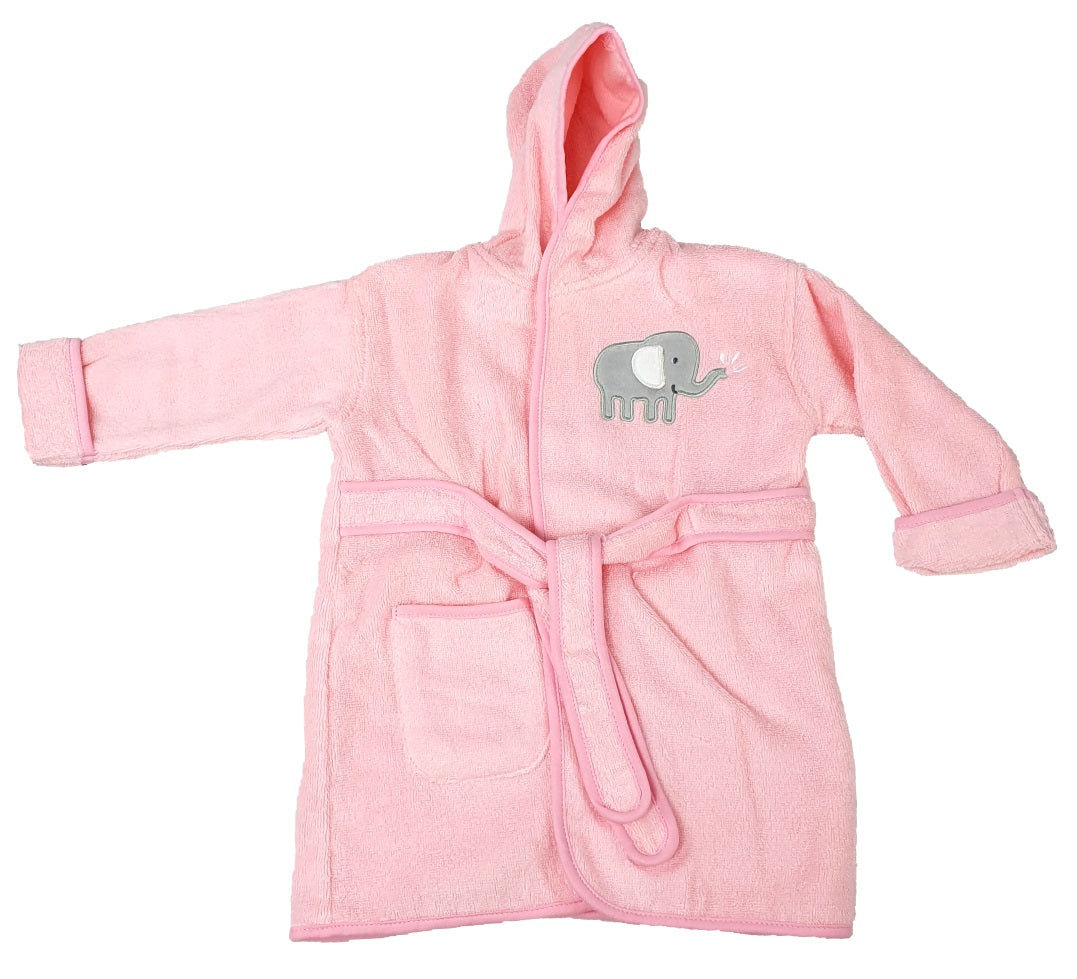 Frottée Baby Bademantel » Morgenmantel & Kleinkinder Badetuch » 100% Baumwolle » mit Kapuze, Tasche und Gürtel