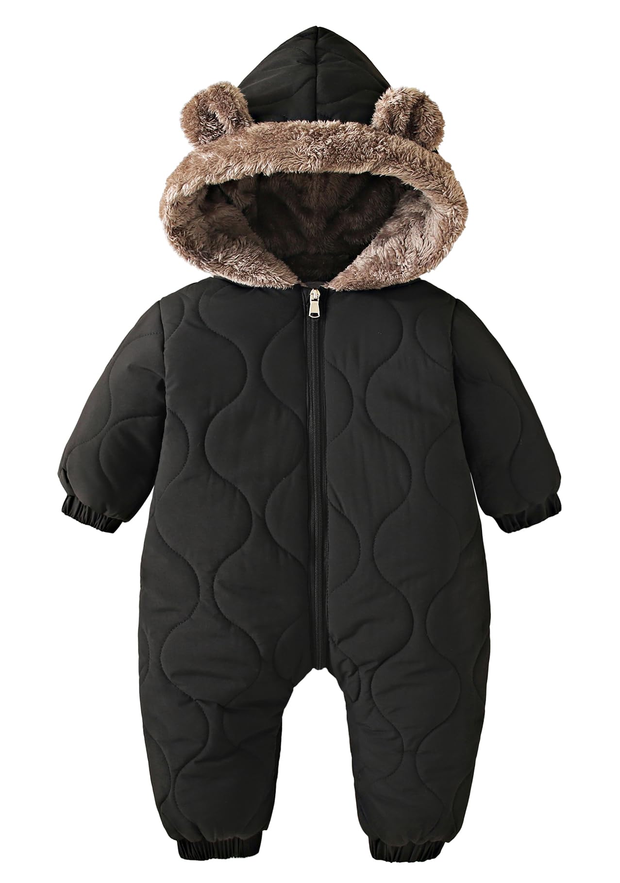 NEAWEALY Baby Winter Overall Mädchen Jungen Schneeanzüge Neugeborene Fleece Gefüttert Strampler Warmer Jumpsuit mit Kapuze