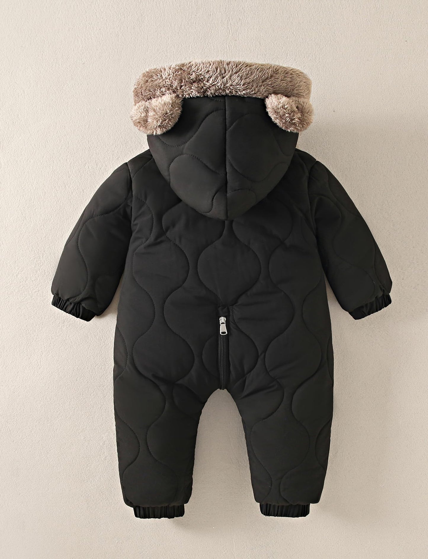 NEAWEALY Baby Winter Overall Mädchen Jungen Schneeanzüge Neugeborene Fleece Gefüttert Strampler Warmer Jumpsuit mit Kapuze