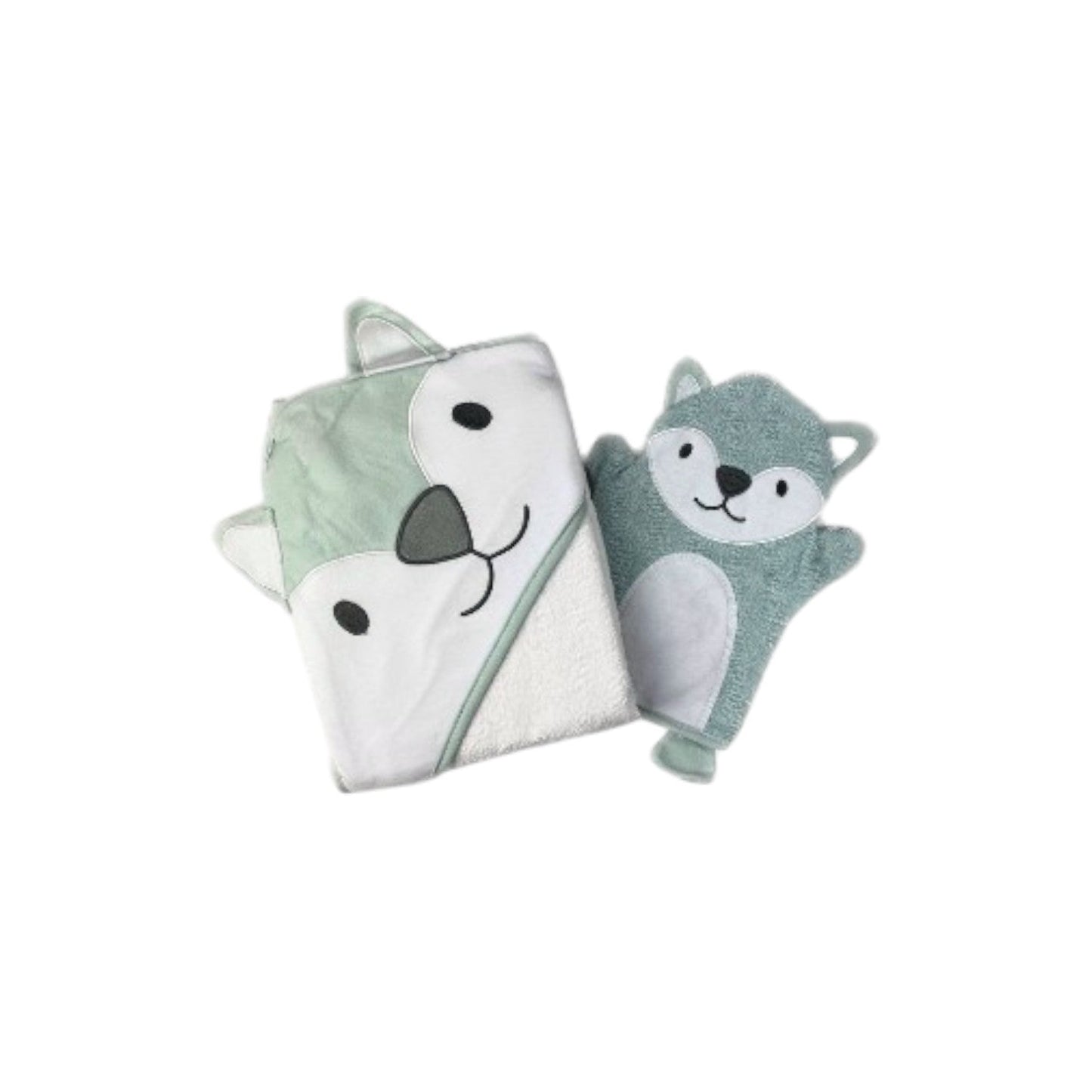 2er Pack Baby Badeset » Kinder Kapuzen Badetuch & Waschhandschuh Frottee » reine Baumwolle » Wasch Handschuh & Handtuch