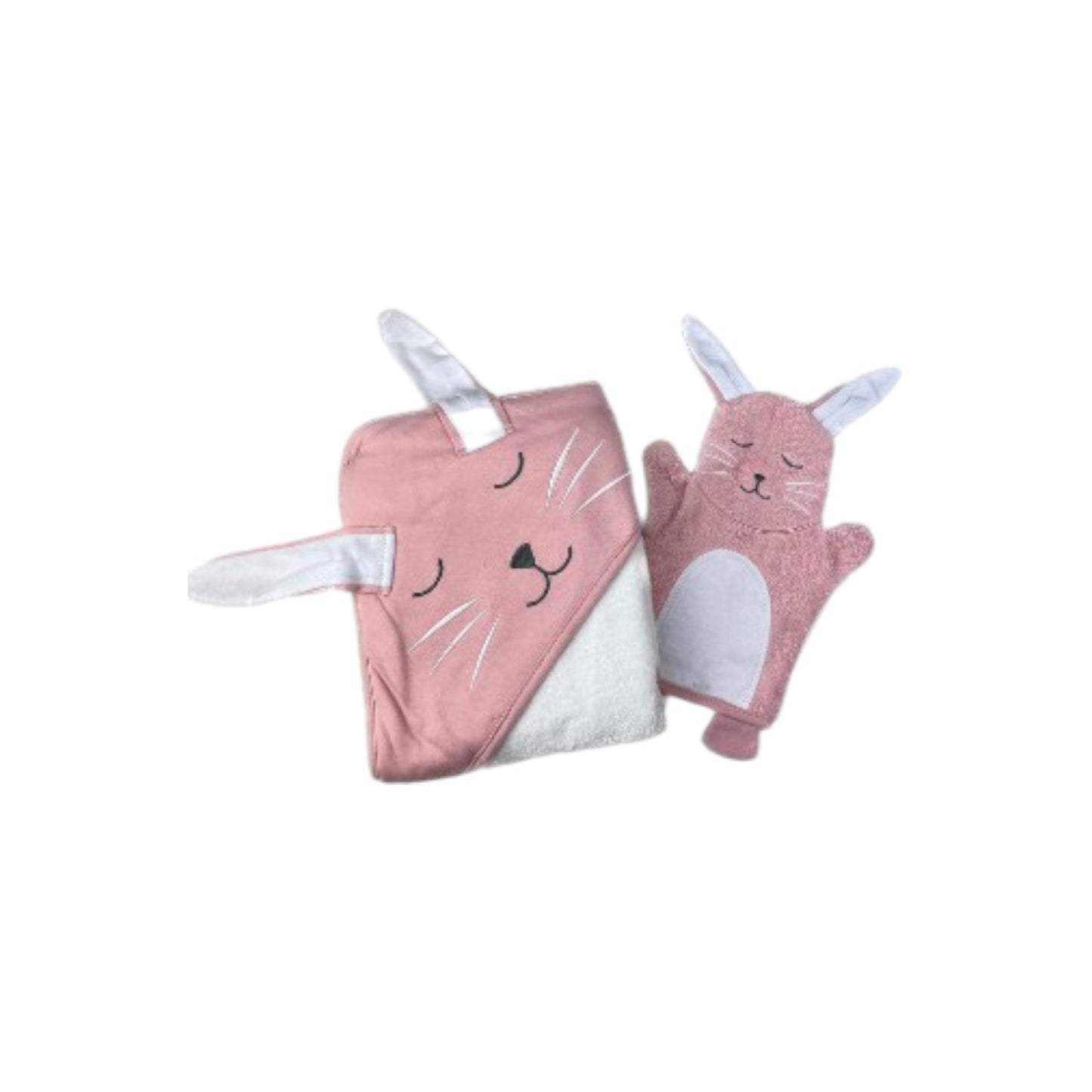 2er Pack Baby Badeset » Kinder Kapuzen Badetuch & Waschhandschuh Frottee » reine Baumwolle » Wasch Handschuh & Handtuch