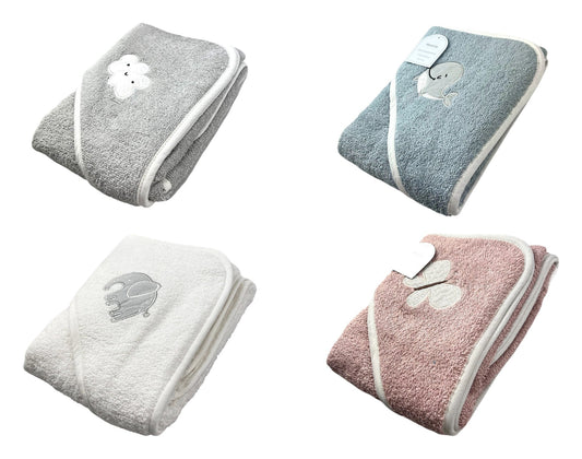 Baby Kapuzenbadetuch » Badetuch 75 x 75 cm » Kleinkind Bade Handtuch mit Kapuze » 100% reine Baumwolle