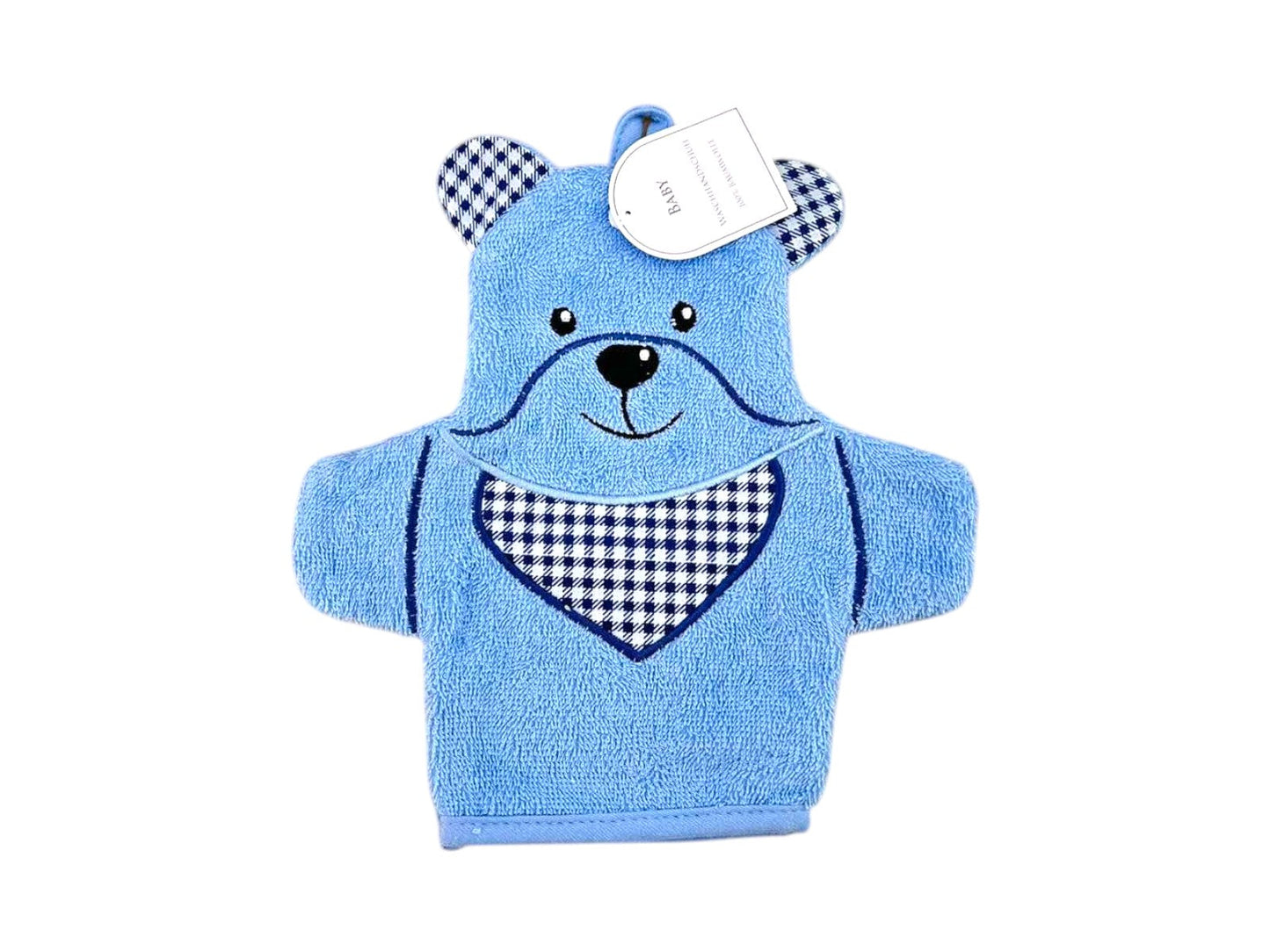 Baby Waschhandschuh Bär » Kinder Waschlappen Frottee » ca. 22x 15 cm reine Baumwolle » Wasch Handschuh