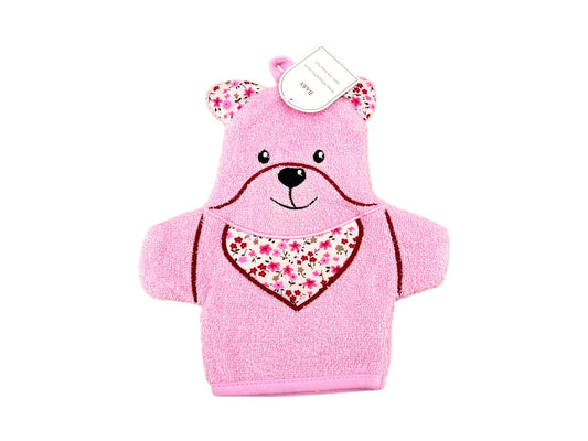 Baby Waschhandschuh Bär » Kinder Waschlappen Frottee » ca. 22x 15 cm reine Baumwolle » Wasch Handschuh
